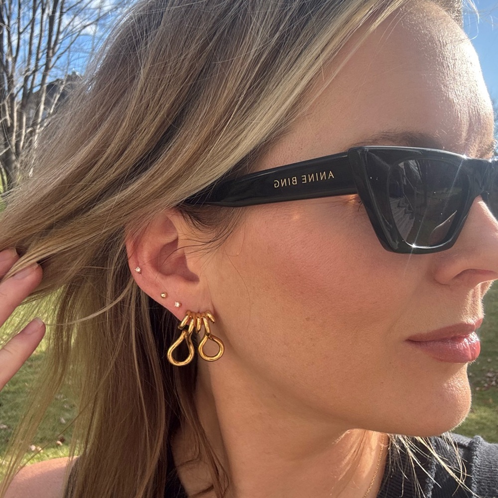 NWOT ANINE BING Black Pierre Cat Eye Sunglasses - Picture 8 of 8